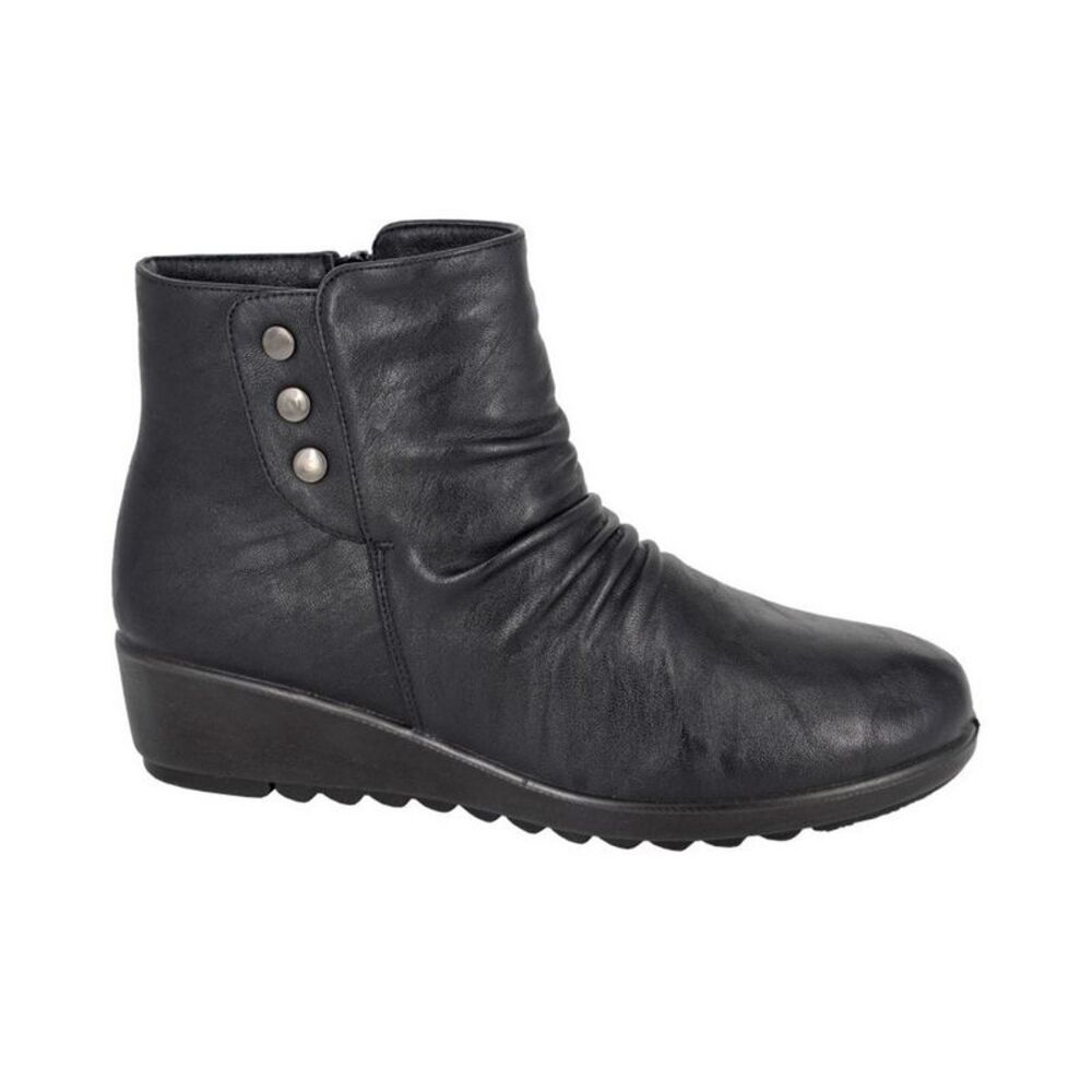 Boulevard Womens/Ladies Zip Ankle Boots / Black